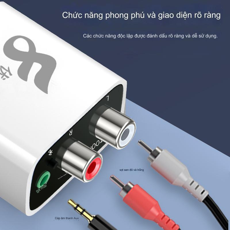 Bộ Yosheng Thu Phát Âm Thanh Chuyển Bluetooth 5.0 ra RCA và 3.5mm, Cắm Nguồn Trực Tiếp Khuếch Đại Âm Nhạc Chất Lượng Cao