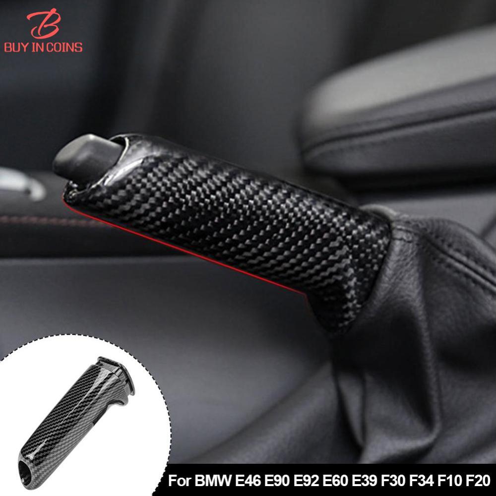 Bc phụ kiện bọc tay phanh xe hơi đồ trang trí nội thất họa tiết sợi carbon thông dụng cho bmw e46 e90 e92 e60 e39 f30 f34 f10 f20