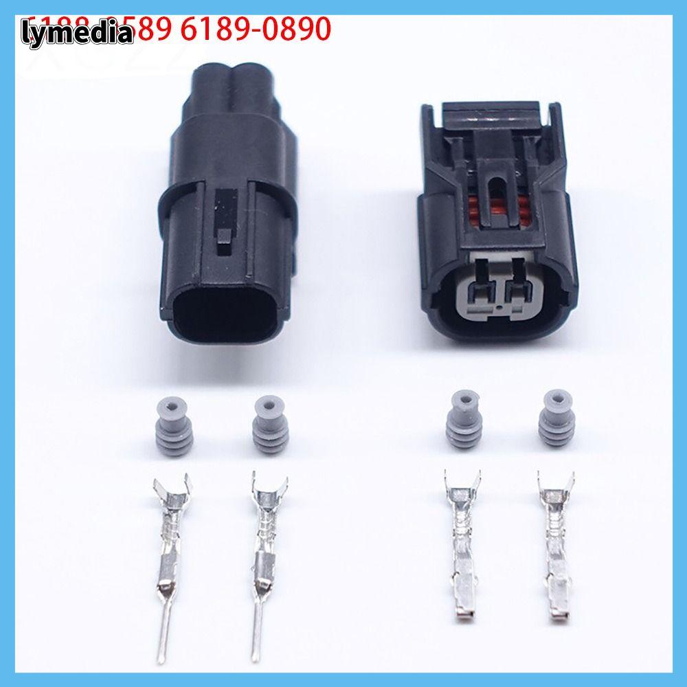 LYMEDIA 1Set 2 chân 040 Đầu nối ô tô Công tắc nhấn Nam Nữ 6188-0589 6189-0890 Tín hiệu rẽ Đèn pha LED Phích cắm cảm biến ABS Cho hondas