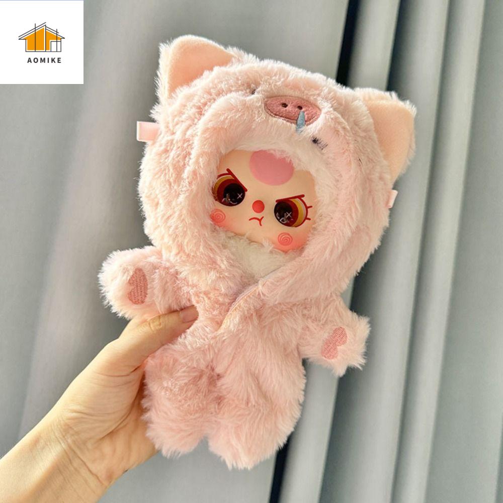 D5JKY Capybara Bộ ba búp bê cho bé Lợn mũi nhọn Baby Three V3 Series Quần áo búp bê vải nhung lông 20cm Phụ kiện đồ chơi Áo liền quần ôm sát Quần áo búp bê thủ công Phụ kiện búp bê cotton