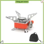 1 bộ bếp lò cắm trại gấp lớn hỏa lực đánh lửa điện tử thép không gỉ nấu ăn ngoài trời bếp ga vuông công cụ cắm trại bếp lò cắm trại nhiệt