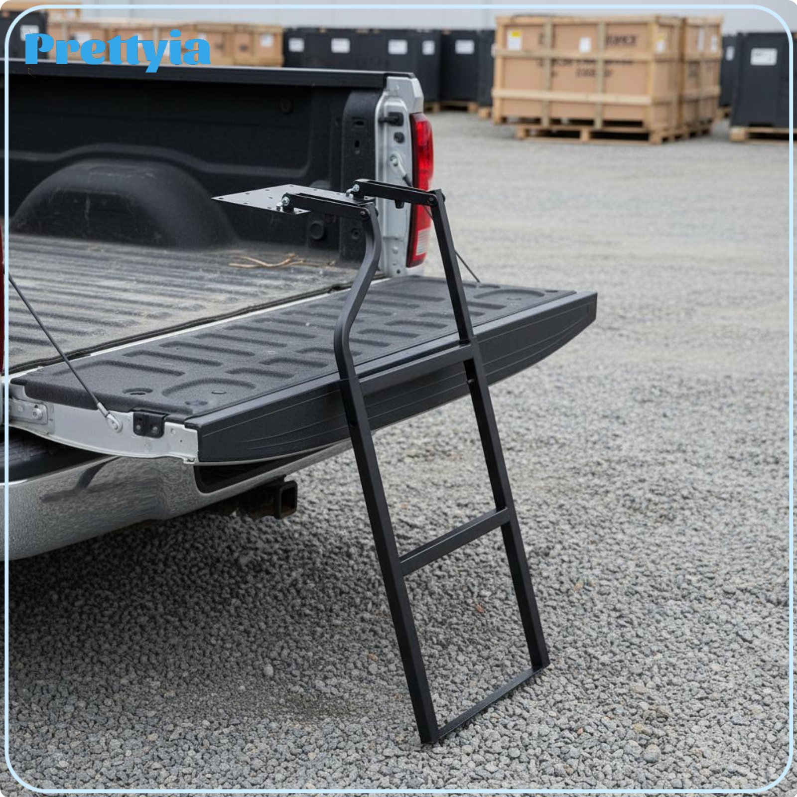 Prettyia Anti-Slip Pickup Truck Tailgate Ladder Adjustable Height Retractable Tailgate Ladder Heavy Duty Foldable Truck Bed Step 300 Lbs Load Capacity for Camping ราคา 7,118 บาท*ส่งฟรี