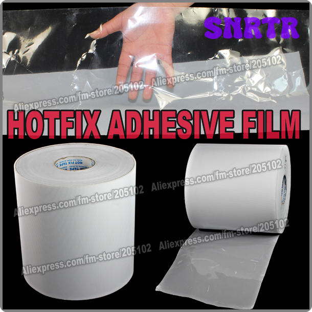 SNRTR Hot fix paper tape 24 28 32CM wide iron on heat transfer film super adhesive quality for HotFix rhinestones crystals DIY tools HERJW