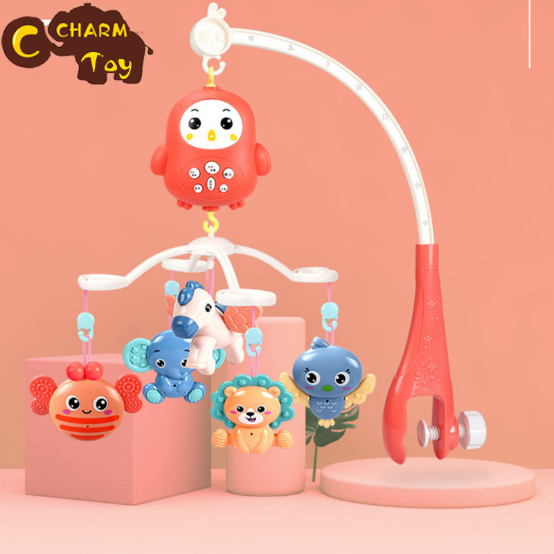 Quyến rũ Đồ chơi bé cũi âm nhạc di động lục lạc với bộ đếm thời gian trẻ sơ sinh 360 ° hộp nhạc xoay lục lạc với điều khiển từ xa làm dịu đồ chơi cho nam nữ