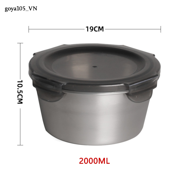 goya105 Hộp đựng cơm trưa SWEEJAR bằng thép không gỉ 304 hình tròn dung tích 400ml/600ml/1100ml/2200ml