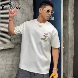 Lansboter Trang phục đường phố cổ điển Mỹ, áo phông in hình dành cho nam và nữ, phong cách hip-hop thường ngày