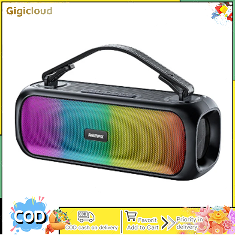 Remax Bluetooth-compatible Speaker Rgb Light Effect Waterproof Portable Outdoor Subwoofer Square Dance Audio ราคา 8,630 บาท*ส่งฟรี