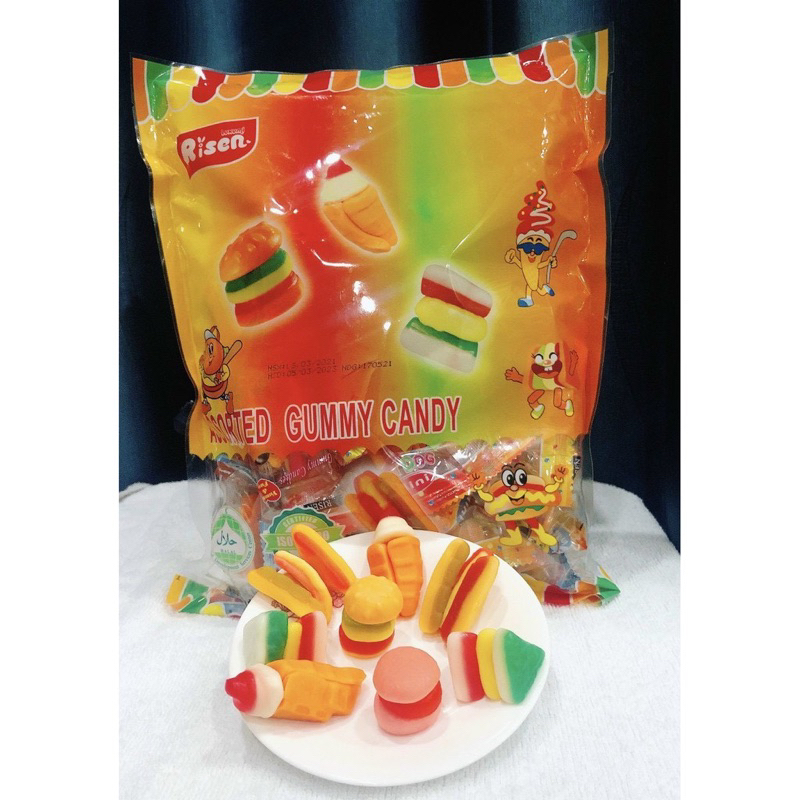 Goi Kẹo dẻo hamburger Gummy Candy Risen Mỹ 350g