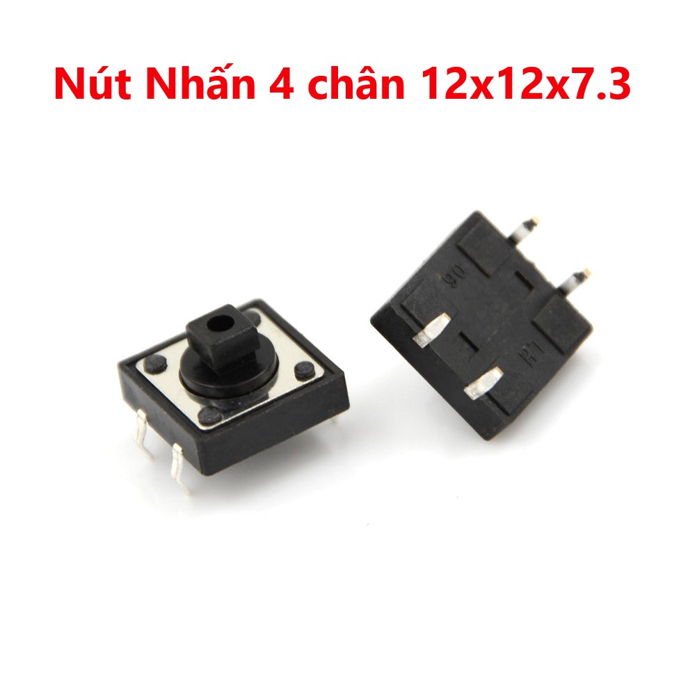Gói 10 Cái Nút Nhấn 4 chân 12x12x7.3 không nắp, có nắp nhiều màu xanh, đỏ, vàng, trắng, đen