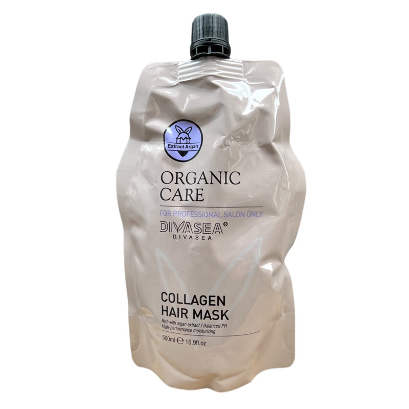 Kem ủ tóc hữu cơ, phục hồi tóc hư tổn Divasea Organic Care Collagen Hair Mask 500ml(NEW)