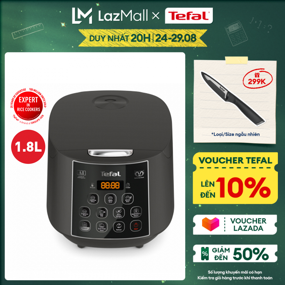 Nồi cơm điện tử Tefal - 1.8L - Thương hiệu Pháp - RK736B68- Gian hàng chính hãng, Bảo hành 2 năm