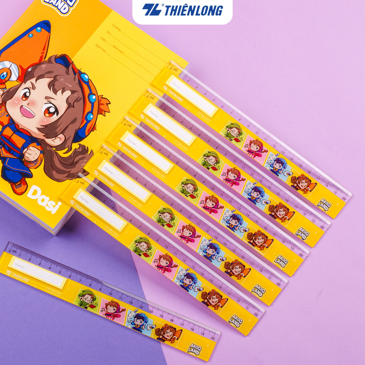 [Quà tặng không bán] Thước thẳng 20cm Thiên Long TP-SR011/AK - Nhân vật Akooland thế giới học cụ thần kỳ- mẫu thay đổi ngẫu nhiên