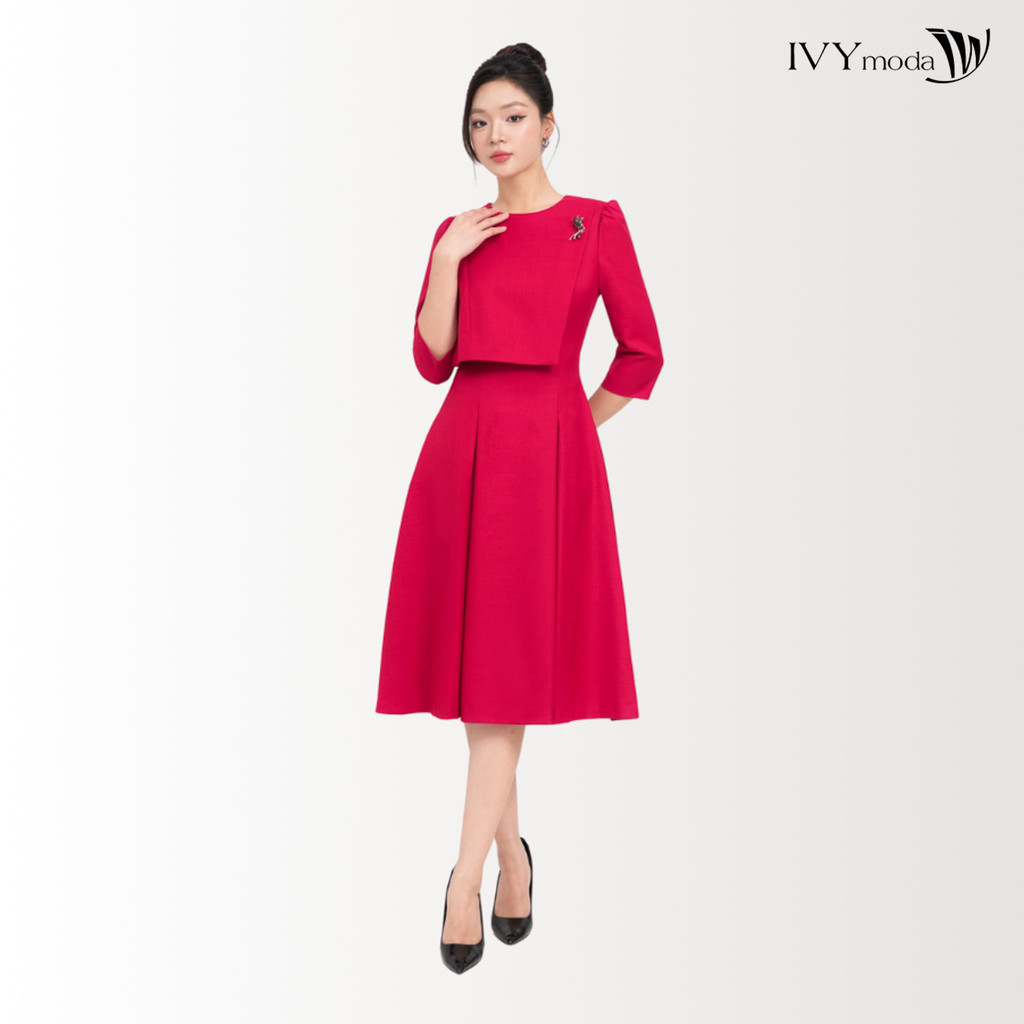 Đầm xòe tay lỡ ivy moda ms 48m8591