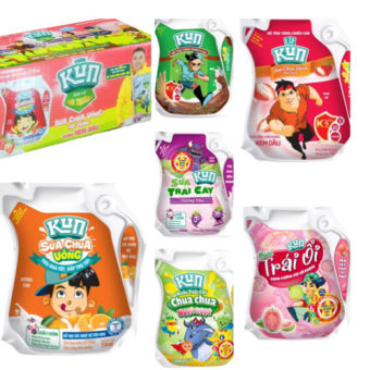 Thùng Sữa Chua Uống Kun Dạng Túi 110ML - Đủ vị
