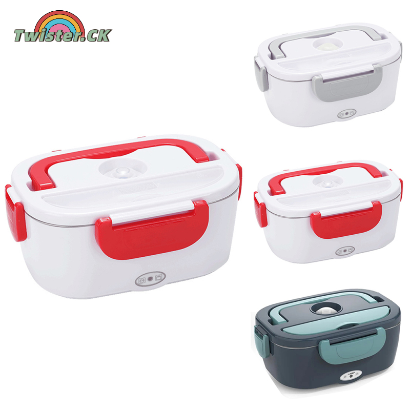 TK Electric Lunch Box 3 In 1 Food Warmer Portable Leakproof 12V/24V/110V/220V Heating Bento Box With Fork Spoon Insulated Carry Bag For Car Truck School Office ราคา 816 บาท*ส่งฟรี
