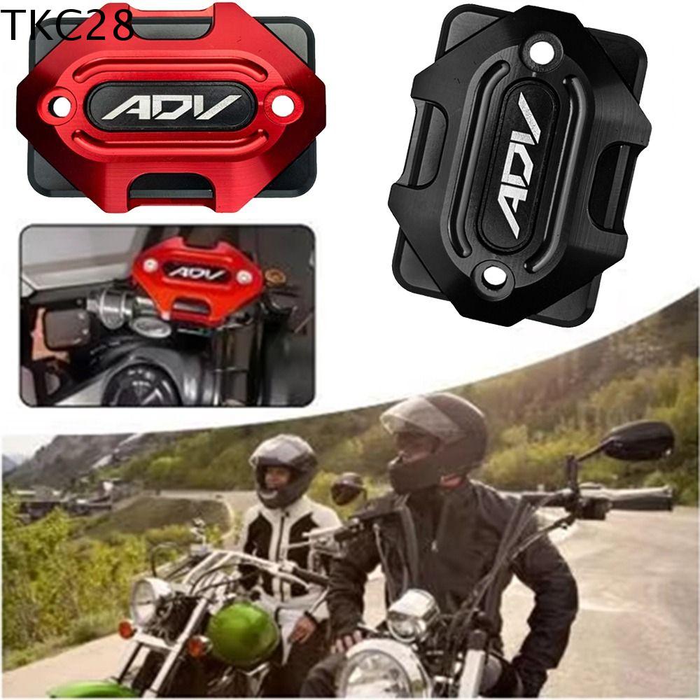 TKC28 2Pcs Độ bền nâng cao Nắp cốc dầu xe máy Hợp kim nhôm có ốc vít Nắp bình chứa dầu phanh Phong cách mới Phù hợp liền mạch Nắp bình dầu xe máy Tay đua ADV