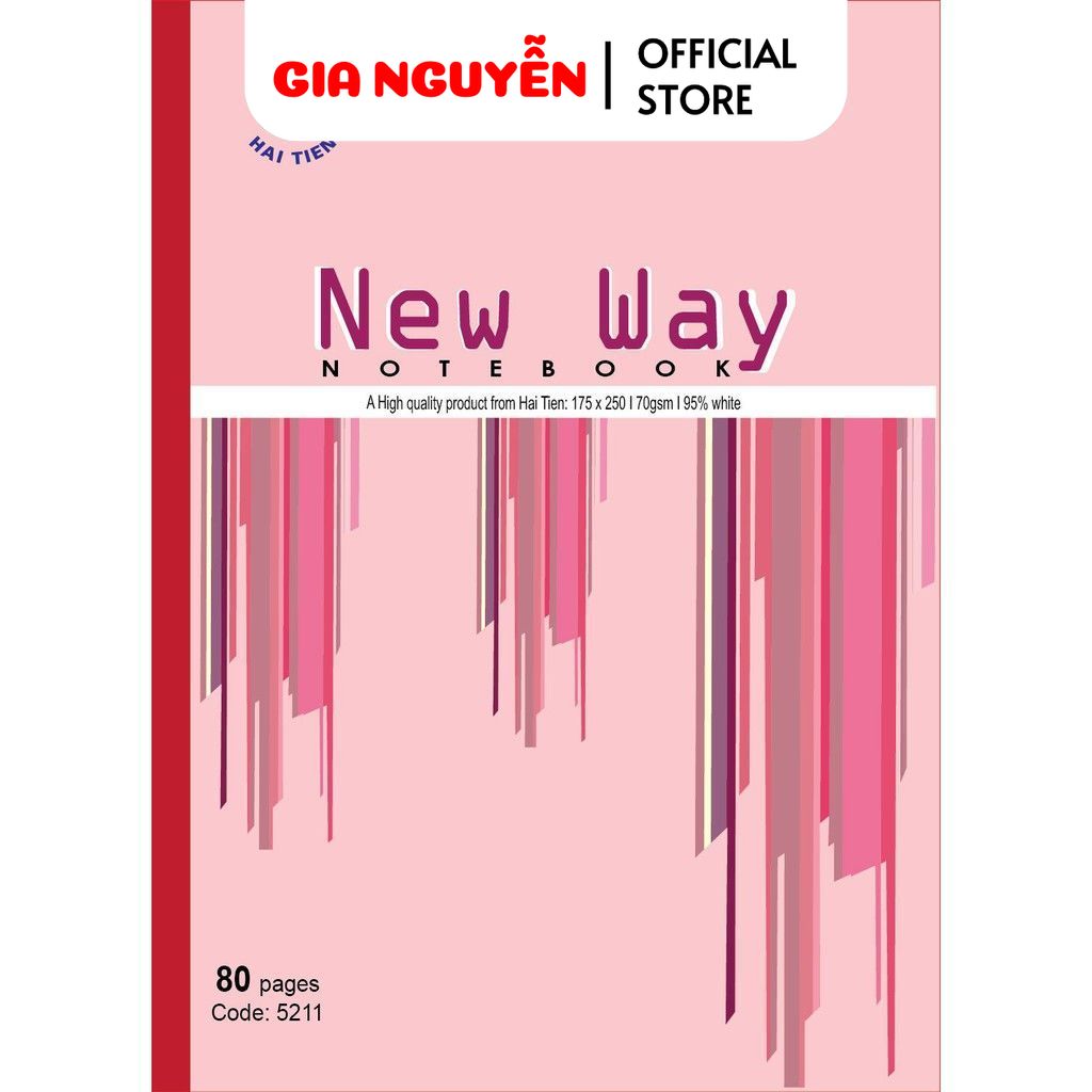 Gia Nguyễn -  HẢI TIẾN Vở kẻ ngang - Newway 200 trang - Lốc 05 quyển