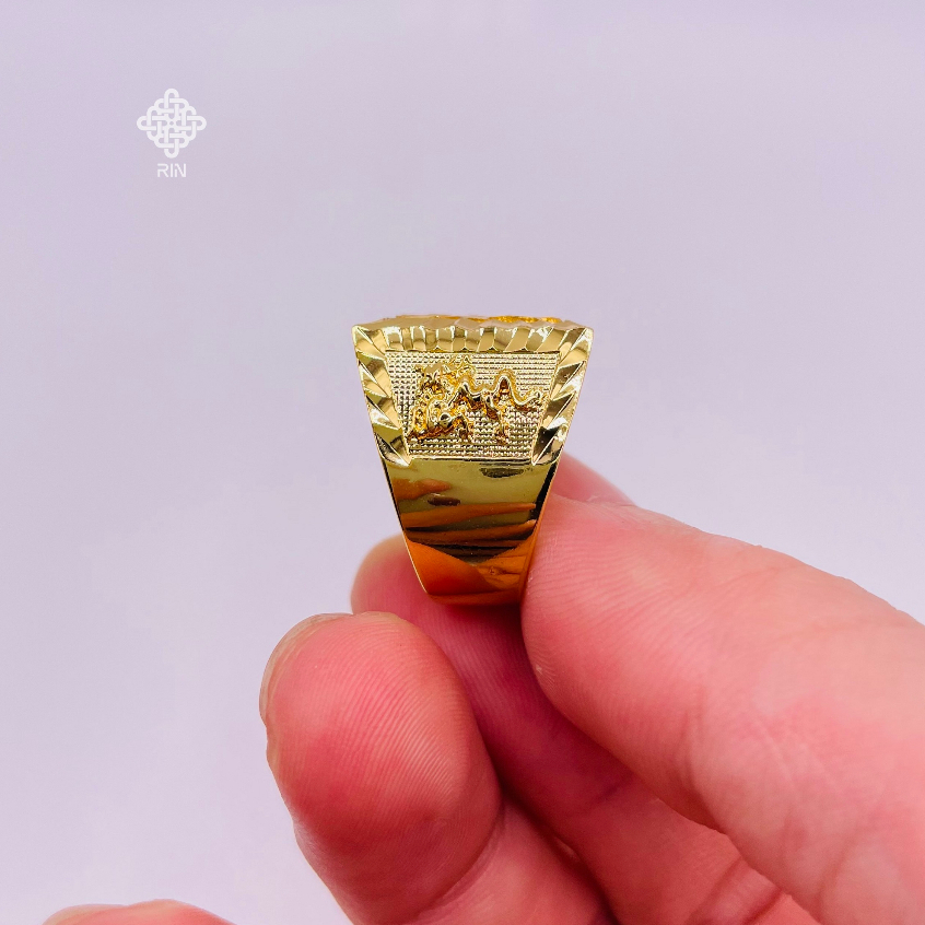 Nhẫn nam titan chữ phước Nhẫn nam chữ phúc mạ vàng 18k Không phai màu không rỉ sét mã 04 trangsucmoi