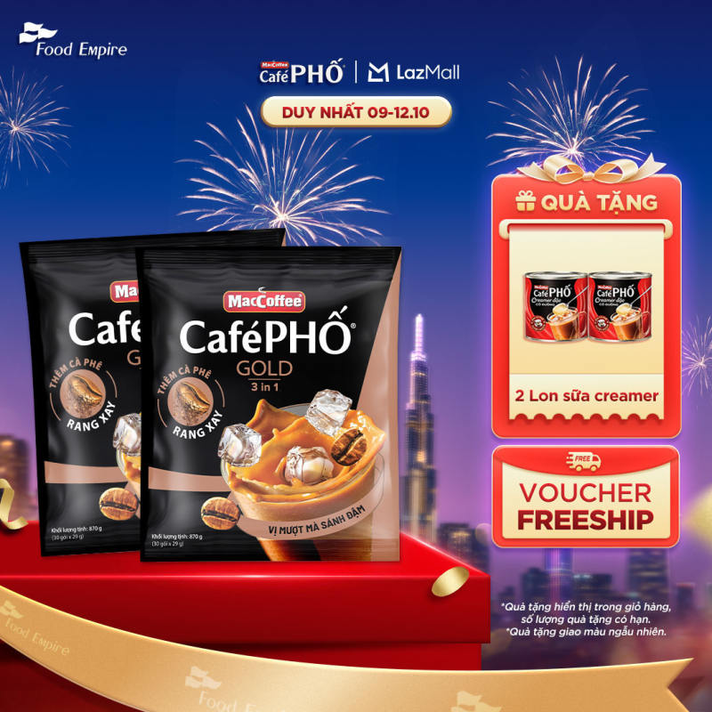 Combo 2 Túi Cà phê Phố GOLD - MacCoffee (túi 30 gói x 29g)