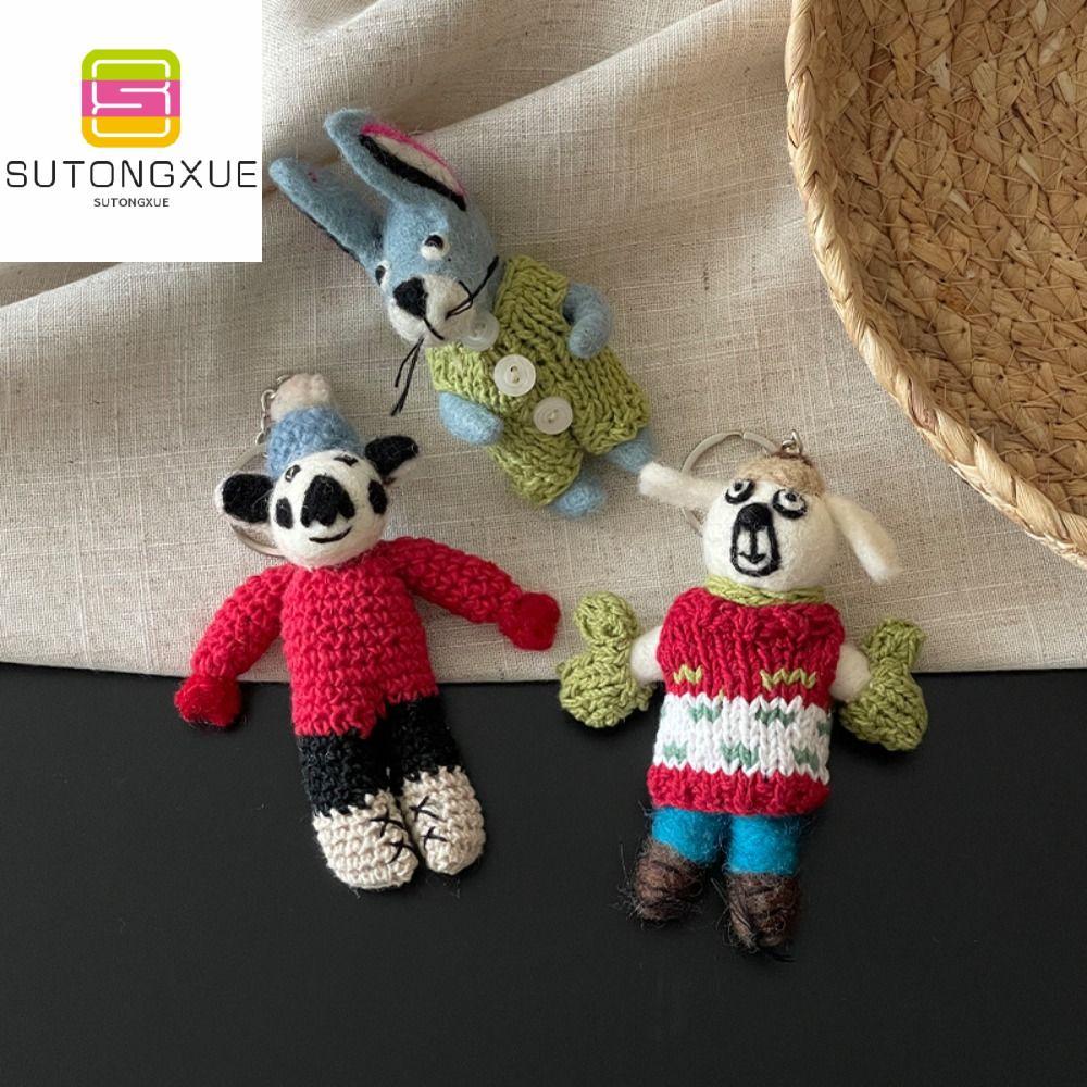 SUTONGXUE กระต่าย จี้สัตว์ทำจากขนสัตว์ หมูน้อย ประเทศเนปาล ที่ห้อยกุญแจรูปกระต่าย การ์ตูน ลูกสุนัข ที่ห้อยกุญแจการ์ตูน ตกแต่งกระเป๋าเป้ ราคา 165 บาท*ส่งฟรี