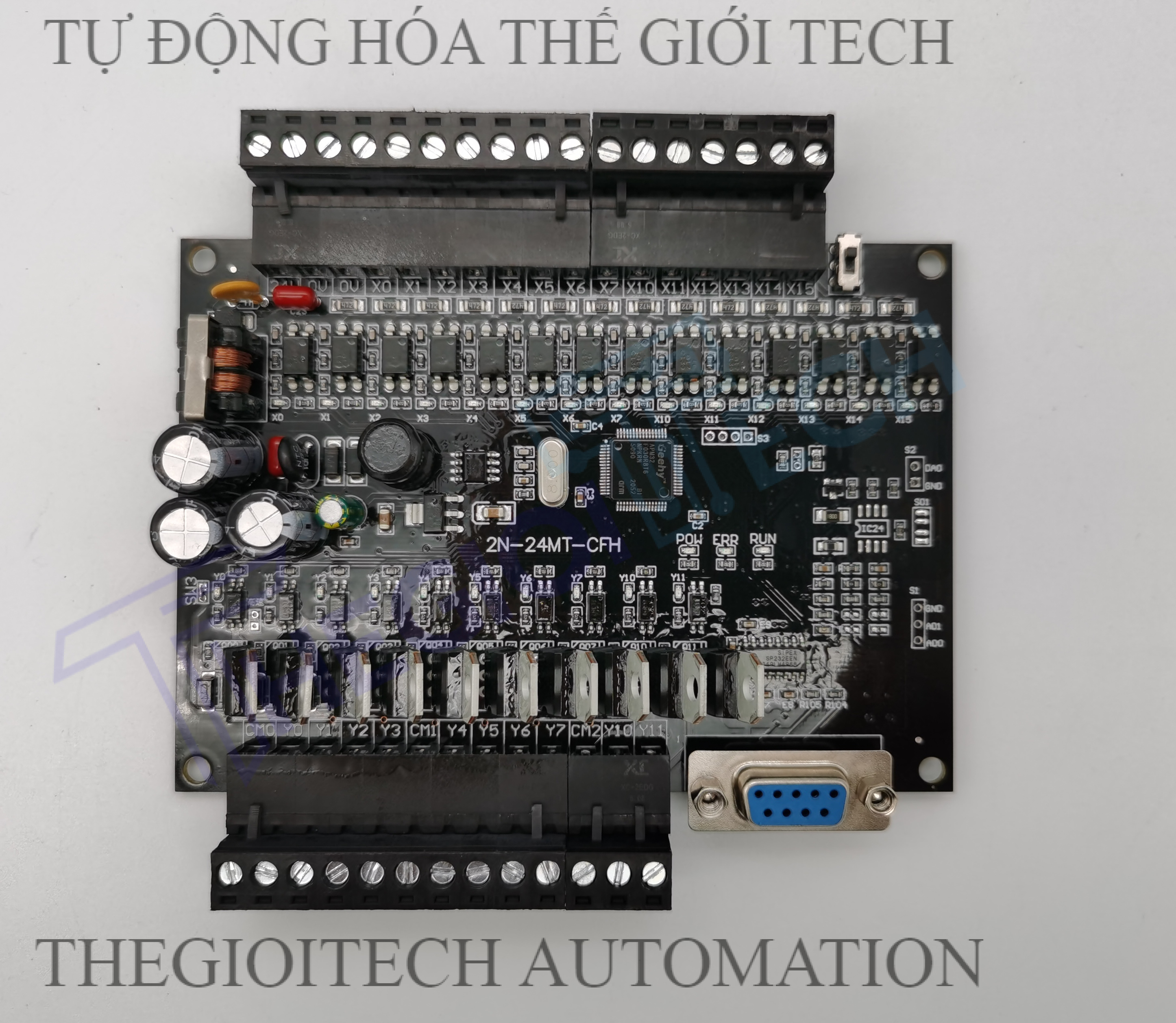 Board Lập Trình PLC HK HK2N FX2N 24MT 14 input 10 output transistor  24V TTL RS232, GX Works2 Mitsubishi - 24MT CFH MẠCH TRẦN