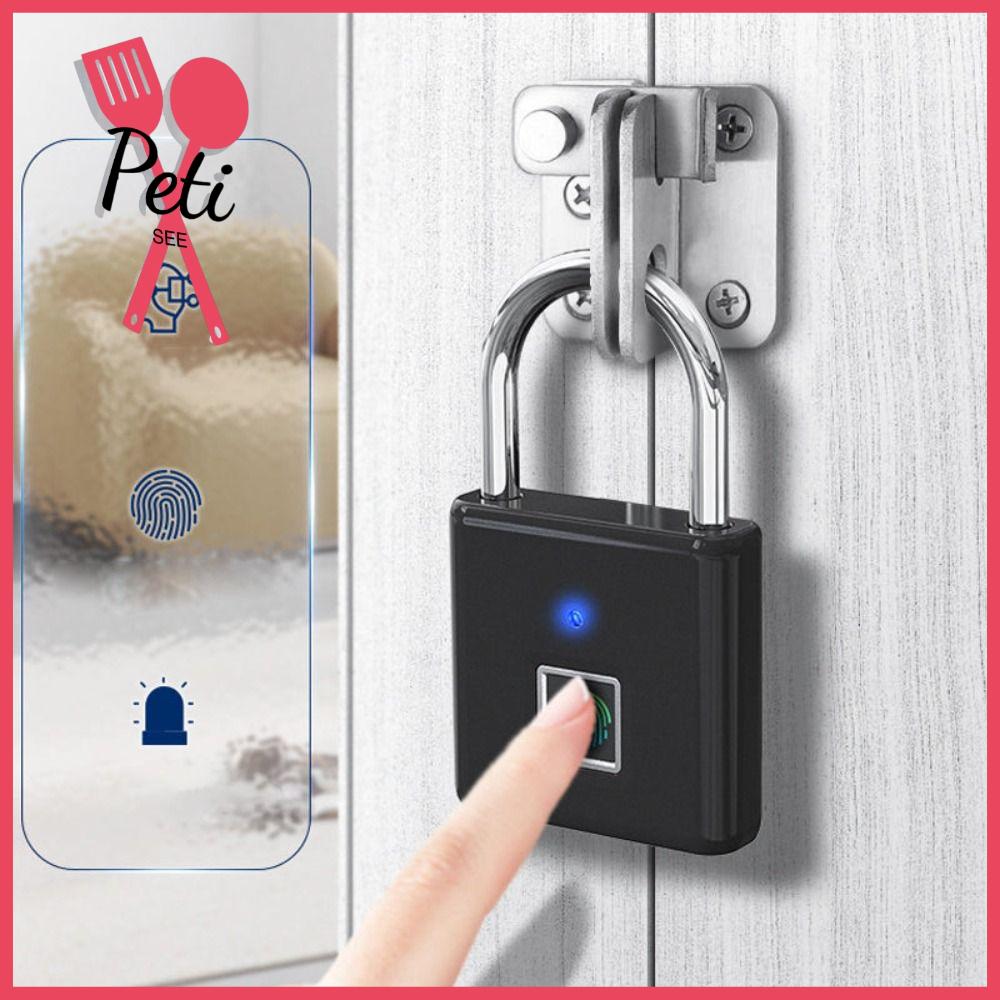 Petisee Ổ Khóa vân tay thông minh cầm tay chống thấm nước sạc USB vân tay Khóa mật mã sáng tạo chống trộm Ổ Khóa vân tay