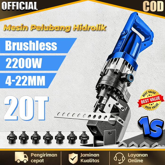 Baifun Mesin Pelubang Hidrolik Elektrik 20T Hydraulic Hole Puncher Untuk Melubangi Pelat Melubangi Harga 4,022,816 rupiah*Gratis Ongkir
