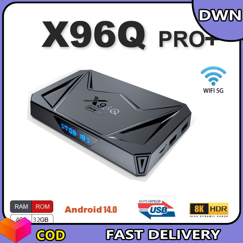 X96Q PRO+ TV Box Compatible For Android 14 3D Dual Band 2.4G/5G WiFi Octa-Core HD Smart TV Streaming Player ราคา 1,444 บาท*ส่งฟรี
