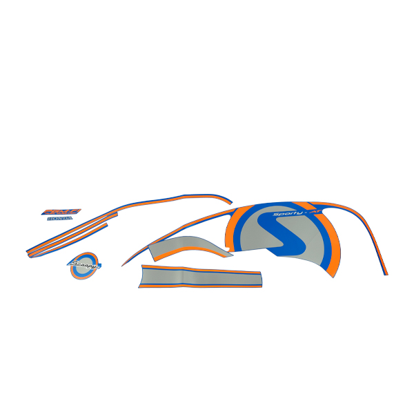 Sticker Body Set Kanan Biru Cream Honda Scoopy FI K16G 871X0K16A10ZBR Harga 95,700 rupiah*Gratis Ongkir