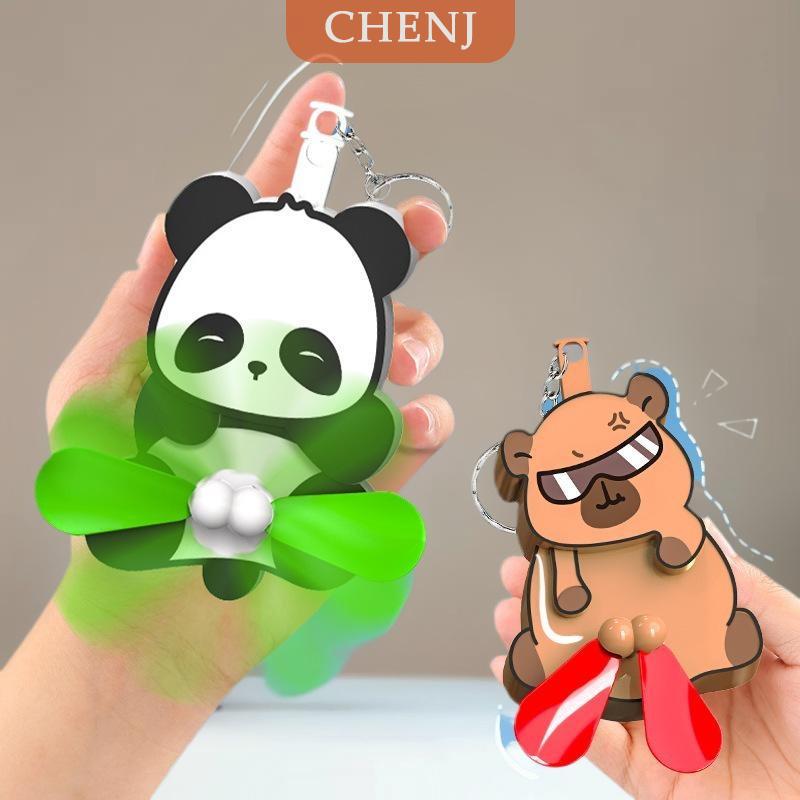 [COD] CHENJ การ์ตูนคาปิบาร่าแพนด้ามือกดมือหมุน, พัดลมขนาดเล็กสำหรับหอพักนักเรียนขนาดเล็กพกพาได้พัดลมฤดูร้อนขนาดเล็ก ราคา 34 บาท*ส่งฟรี