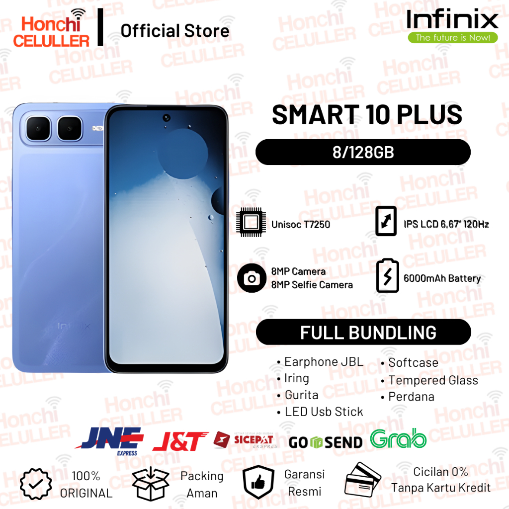 Infinix Smart 10 Plus 8/128GB - Up to 16GB Extended RAM - 6.67 inch 120Hz HD+ - T7250 - 6000 mAh Giá 1,745,000 Đồng*Miễn phí vận chuyển
