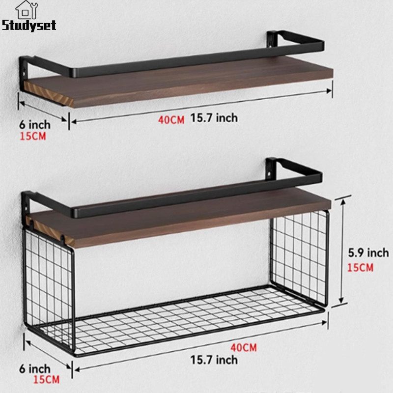 Studyset IN stock Modern Minimalist Floating Shelf With Storage Basket Easy Assembly Bathroom Storage Rack For Bedroom Bathroom Living Room Decor ราคา 705 บาท*ส่งฟรี