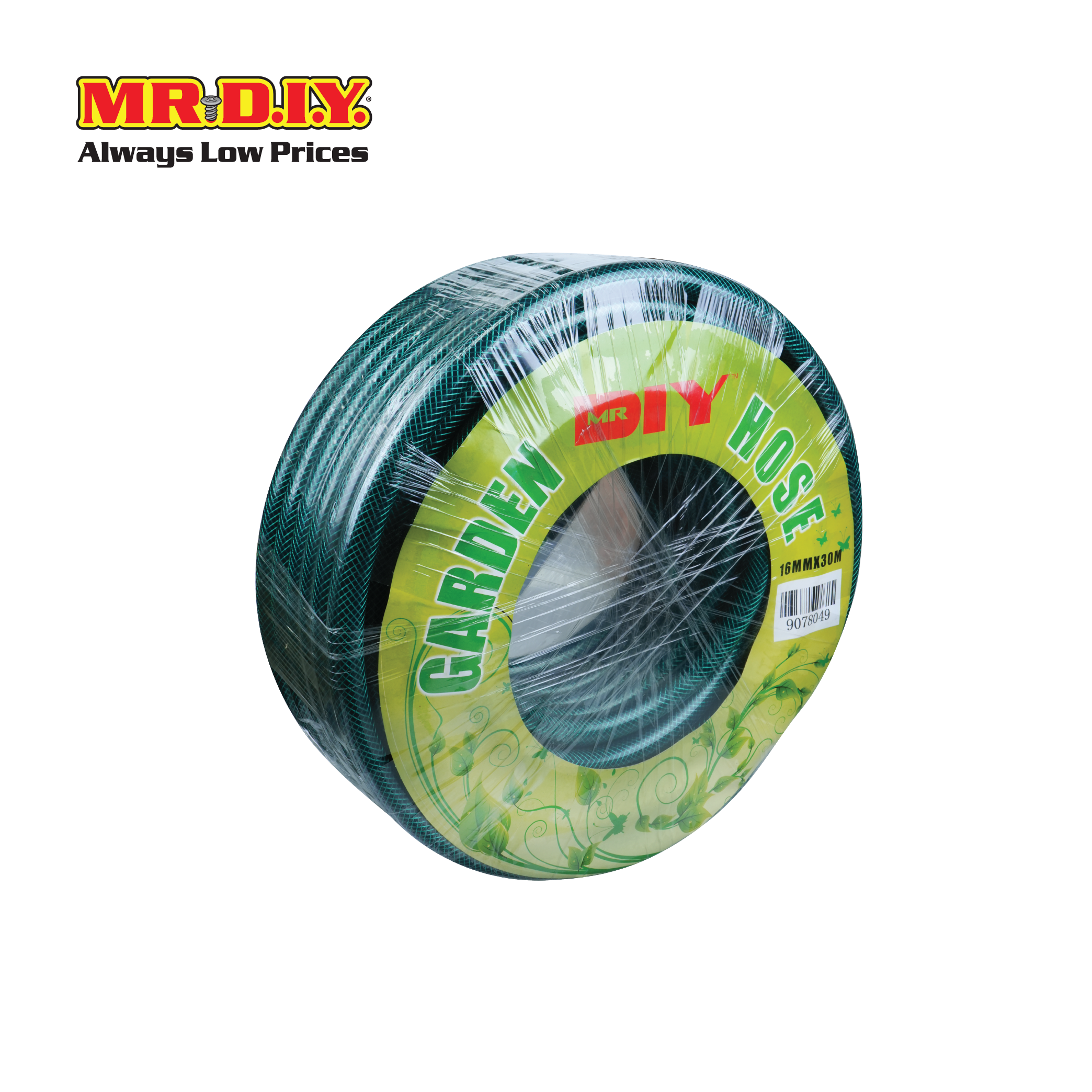 มิสเตอร์.ดี.ไอ.วาย สายยางใยเชือกสีเขียว พร้อมชุดหัวฉีด (ขนาด 5/8" x 30 ม.) ราคา 421 บาท*ส่งฟรี