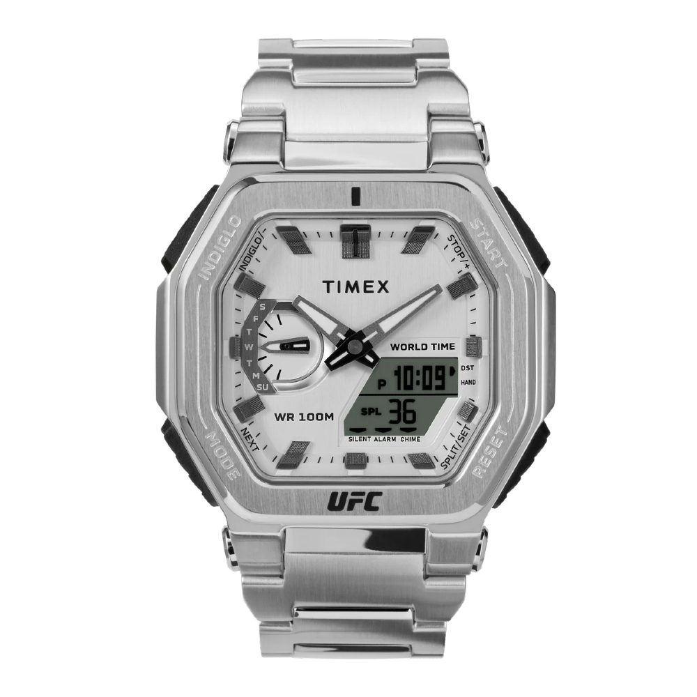 TIMEX TW2V84700 UFC Colossus นาฬิกาข้อมือผู้ชาย สายสแตนเลส สีเงิน หน้าปัด 45 มม. ราคา 10,945 บาท*ส่งฟรี