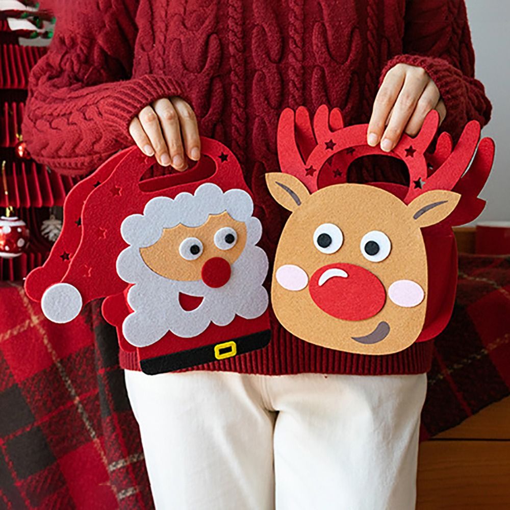 A5TG Cây giáng sinh Túi xách giáng sinh Ông già Noel Nai sừng tấm Túi Quà Tặng Dễ thương Mini Trang trí Giáng sinh