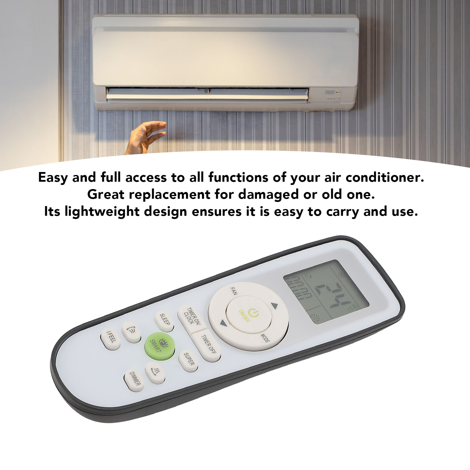 Điều khiển từ xa điều hòa không khí c5fe chạy bằng pin ABS AC điều khiển từ xa Tác động kháng để thay thế