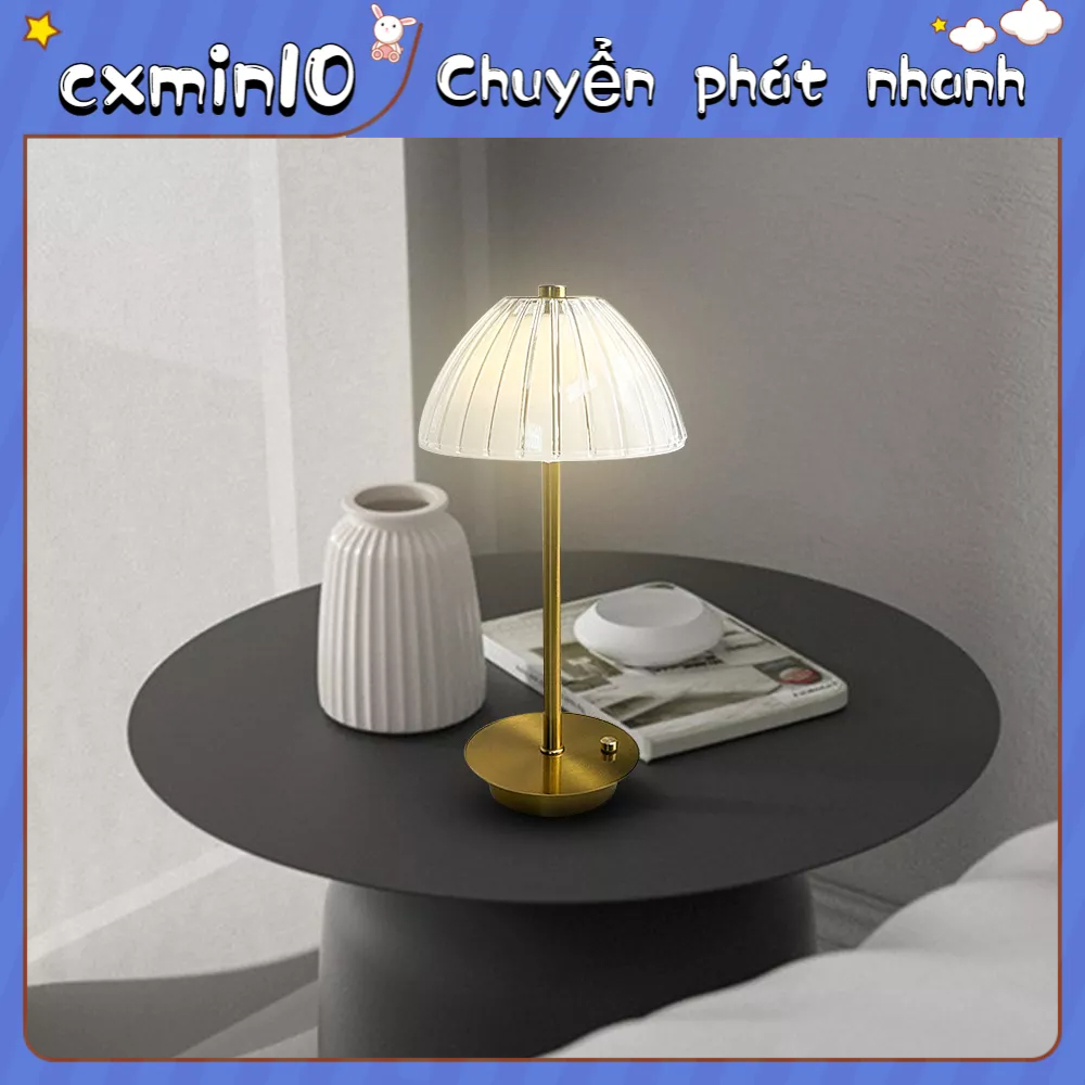 [Nóng bán] Đèn ngủ để bàn,  Đèn Ngủ Để, Nấm ánh sáng cảm ứng chuyển đổi Stepless Dimmable có thể sạc lại bàn ăn trang trí pha lê đèn bàn đầu giường Cxmin10