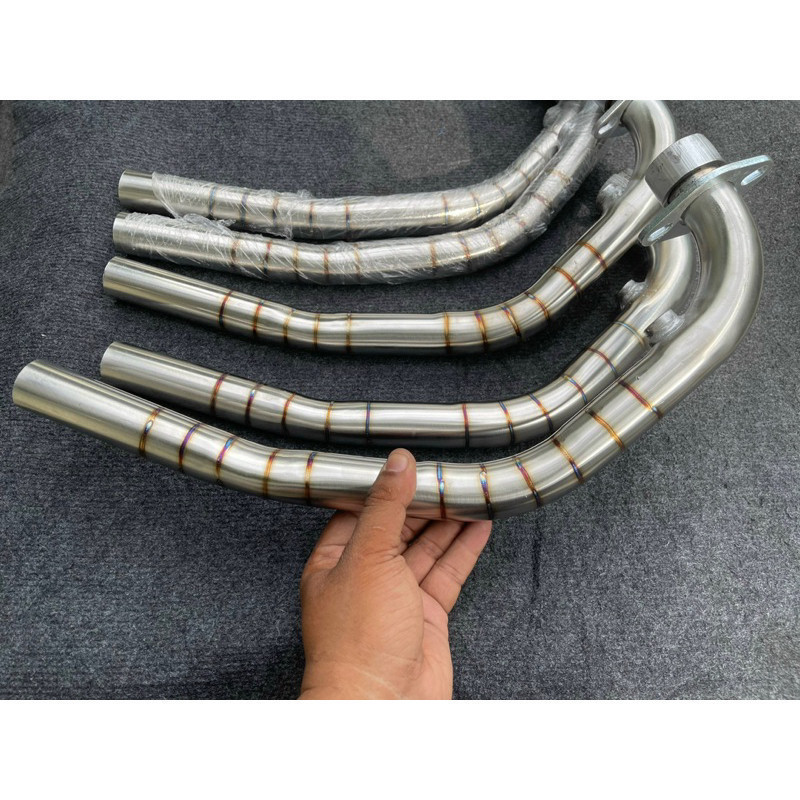 Cổ Pô INOX Winner - Sonic (32mm) vân Titan dùng hàn lắp pô Zin