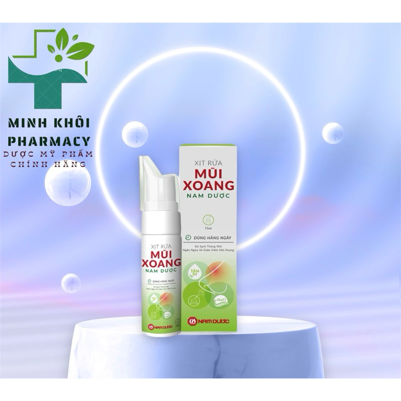 Xịt rửa mũi xoang Nam dượᴄ chai 75ml muối biển và thảo dượᴄ giúp xịt sạch thông mũivà giảm viêm mũi xoang- MKPMC