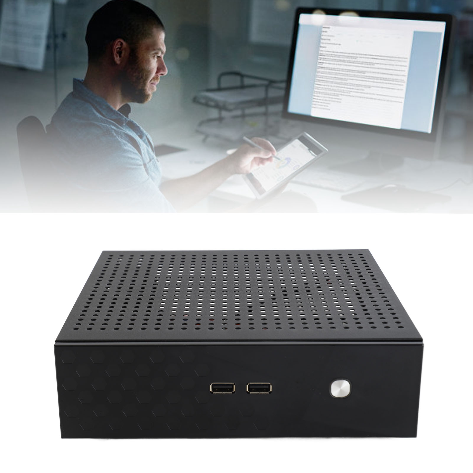 Vỏ máy tính để bàn Mini ITX trường hợp ánh sáng tinh tế cho khách sạn máy tính cho tự phục vụ thiết bị đầu cuối