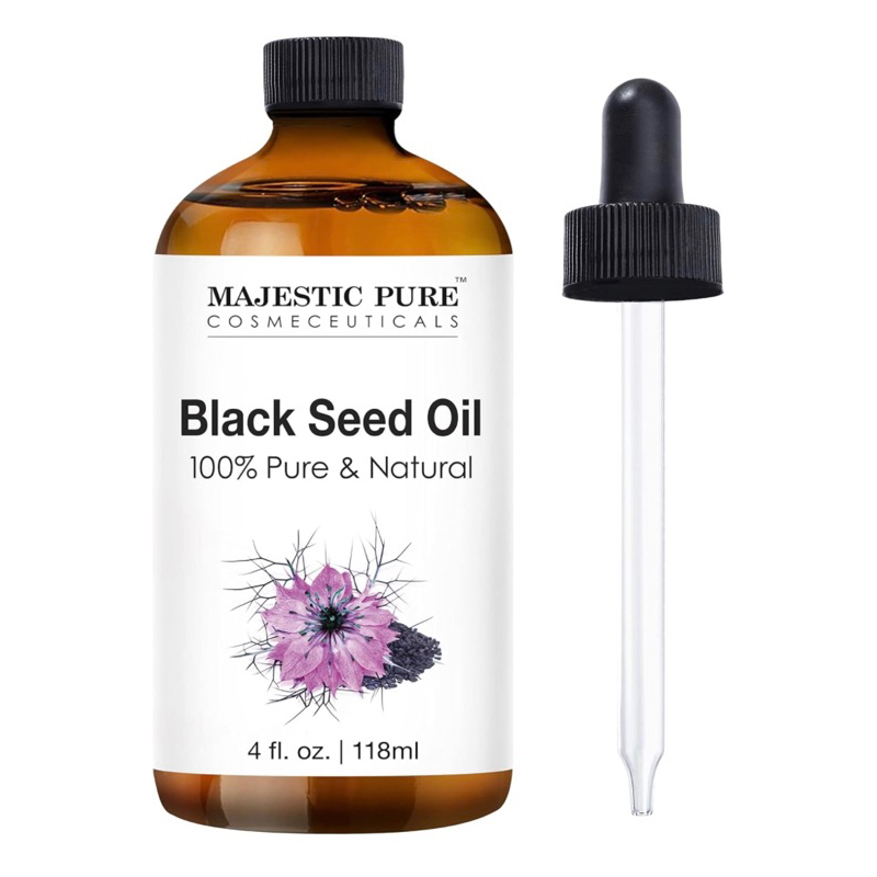 Dầu dưỡng hạt thì là đen ép lạnh Black seed oil tự nhiên nguyên chất Majestic Pure 118ml USA