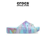 Dép Quai Ngang Nữ Crocs Classic Platform Palm Print - Neptune