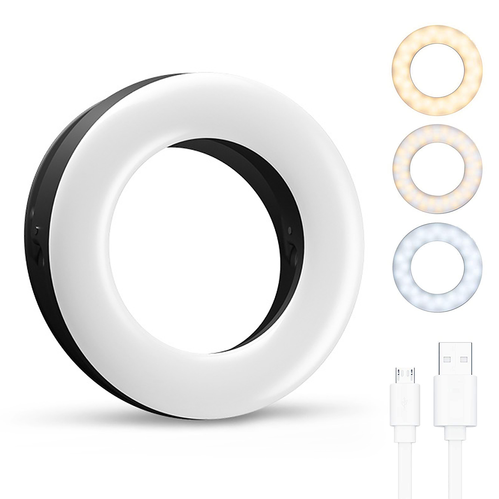 【 Must-have gadgets】 selfie ring lights led circle mini clamp for phones rechargeable clip-on makeup fill laptop camera video