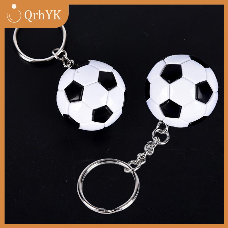 QrhYK 3D thể thao bóng đá quà lưu niệm PU Leather Keyring người đàn ông người hâm mộ bóng đá Keychain Mặt dây chuyền