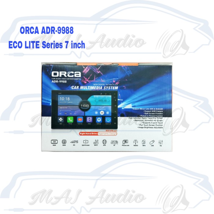 PROMO- HEAD UNIT ORCA ADR-9988 ECO LIGHT SERIES 7 INCH LAYAR IPS - Elvoir Store Harga 1,315,000 rupiah*Gratis Ongkir