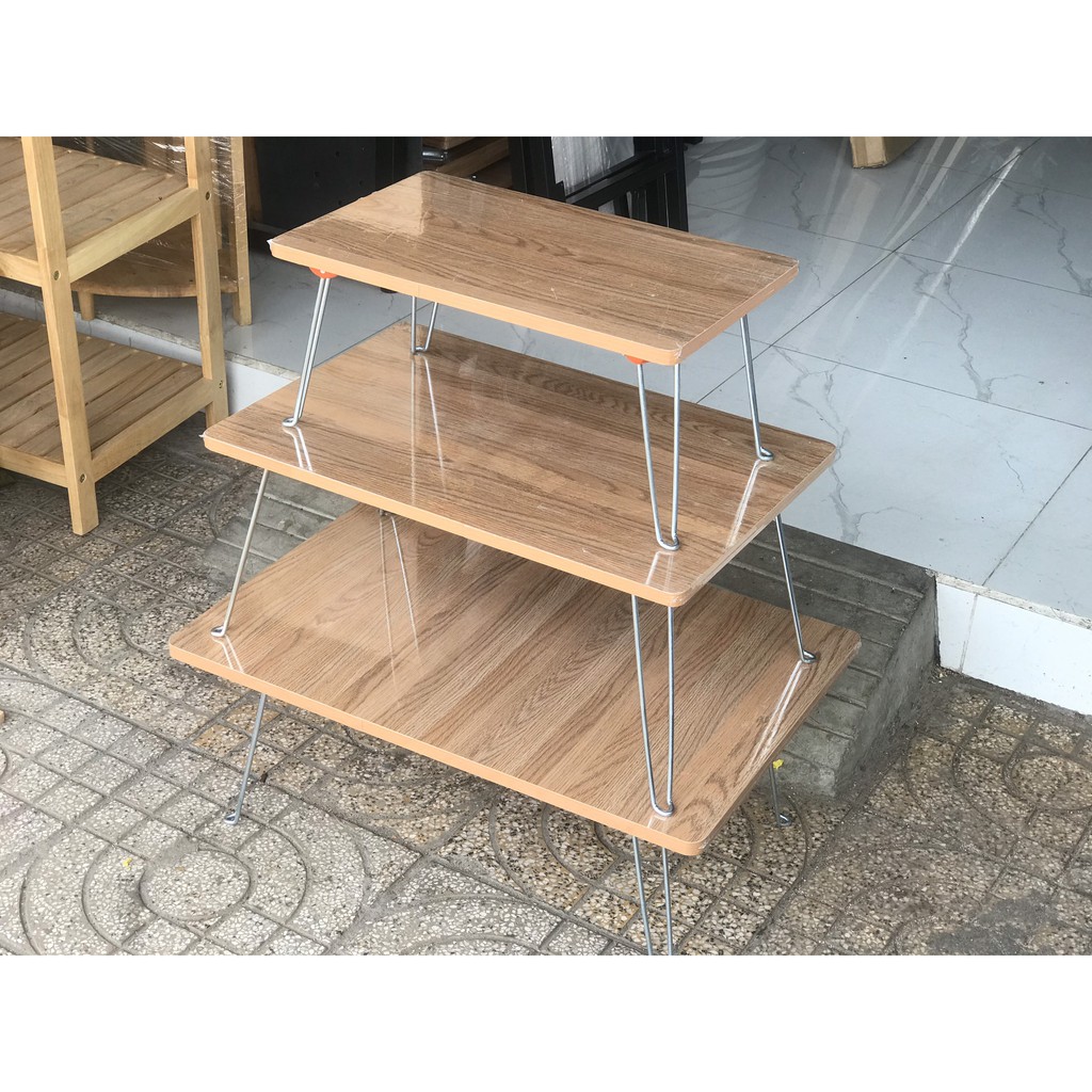 Bàn xếp gấp gọn học sinh vân gỗ đẹp, chân chắc chắn, kích thước 40x60cm