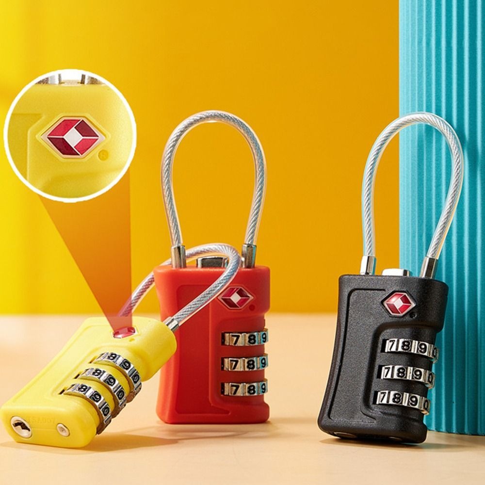 Travel Padlock With Password Luggage Code Lock Contrast Color Design Padlock TSA Customs Code Lock Password Changeable Lock