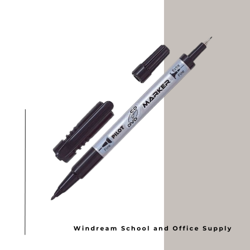Pilot CD DVD Twin Tip Permanent Marker Fine & Extra Fine Black