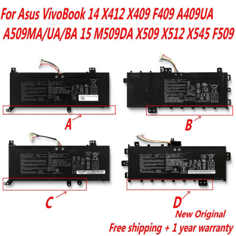 Original C21N1818 C21N1818-1 B21N1818 B21N1818-3 Laptop Battery For ASUS VivoBook 15 X512FA X509FB A