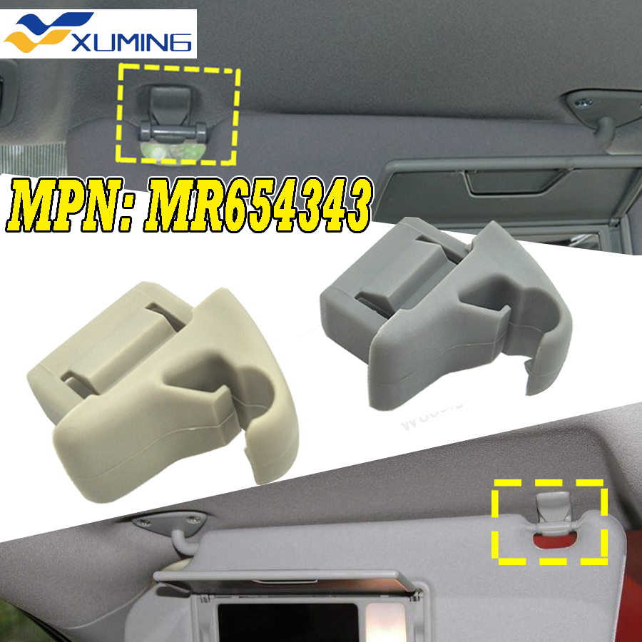 Xuming 1x Gray Beige Car Sun Visor Hook Clip Bracket Hanger MR654343 Fit for Mitsubishi ASX 2012-2014 2015 2016 Lancer EVO 10 ราคา 175 บาท*ส่งฟรี